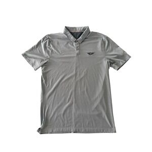 Nike Golf Dri-FIT Mens Polo Shirt Med Grey Winged Logo Short Sleeve Performance